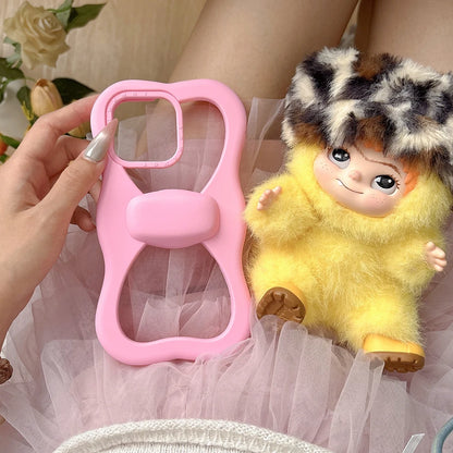 Kawaii 3D Wave Hollow Bow Soft Silicone Phone Case For iPhone