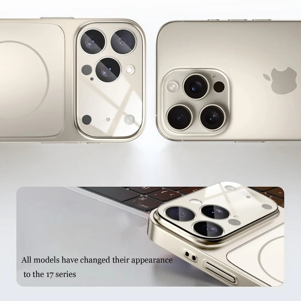 Original Glass Nano Matte Case For iPhone Magnetic For Magsafe Wireless Charging Armor Funda