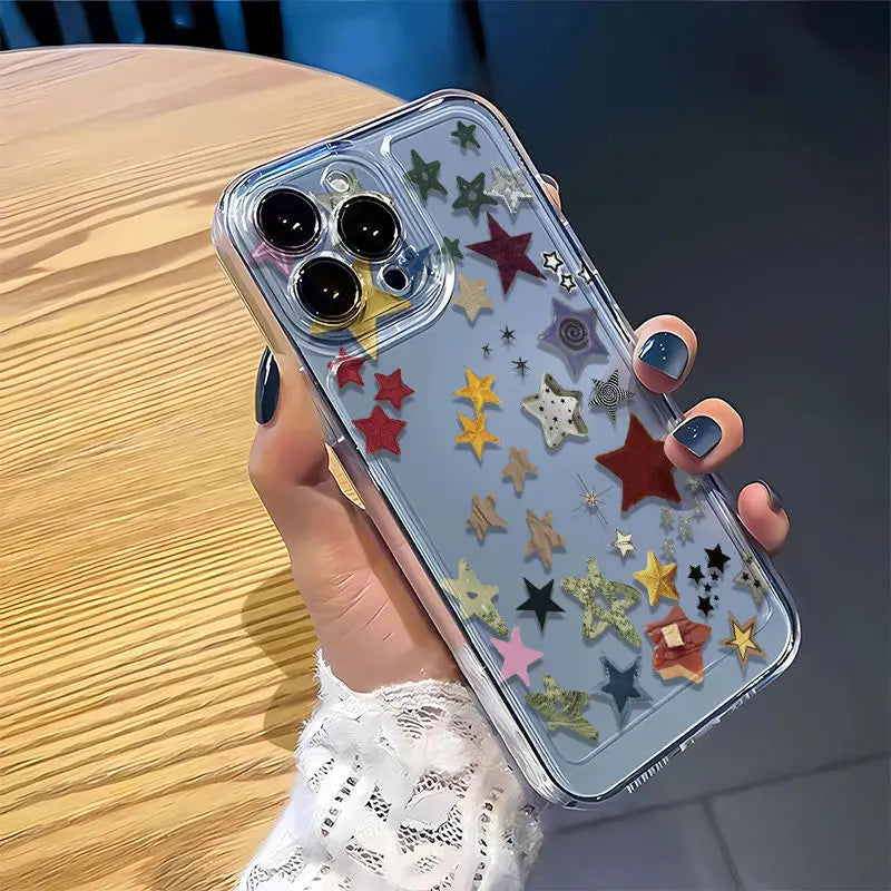 Ins Korean Creative Star Phone Case For iPhone Shockproof Transparent Cover