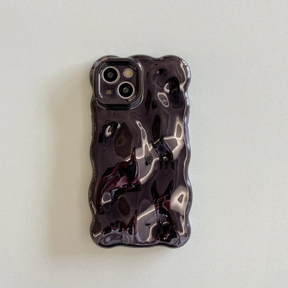 Stylish Solid Color Wave Bubble Phone Case For iPhone