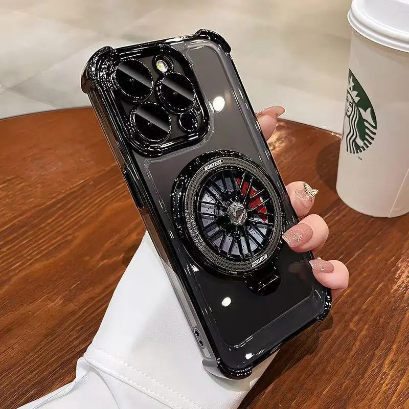 Luxury Magnetic Rotating Gyroscopic Bracket Phone Case For iPhone