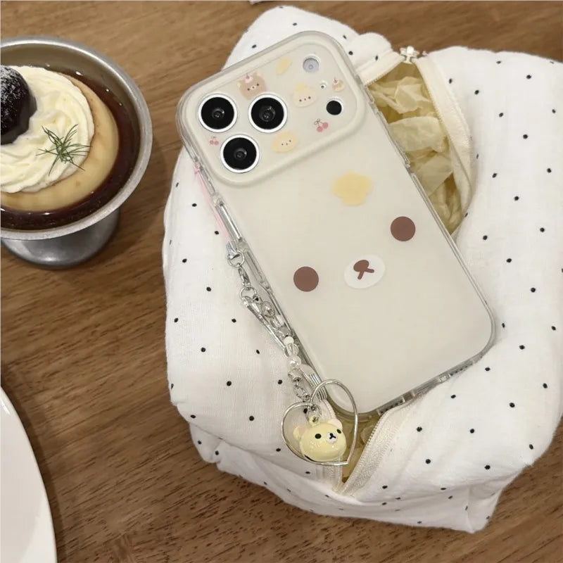 Cartoon Cute Rilakkuma White Brown Bear Suitable For iPhone