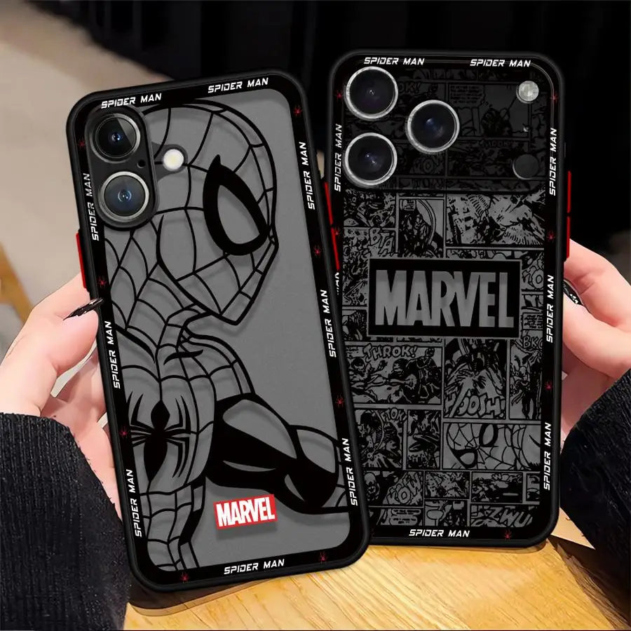 Marvel Spiderman Ironman Back Phone Cover Case For iPhone