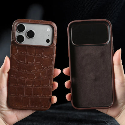 Premium Crocodile Leather Case For iPhone Back Cover