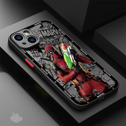 Marvel Deadpool Case For iPhone Matte Cover Luxury Clear Hard