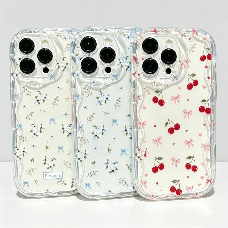 Fresh Small Blue Floral Pattern Phone Case For iPhone
