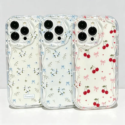 Fresh Small Blue Floral Pattern Phone Case For iPhone