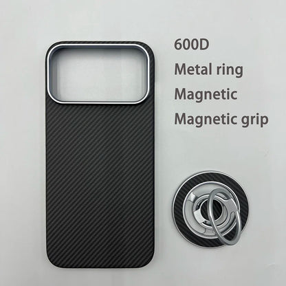Carbon Fiber Kevlar Aramid Fiber Hard Shell Lightweight Business Black Protective Cover For iPhone
