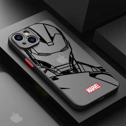 Iron Man Spider Man Deadpool Art Phone Case For iPhone