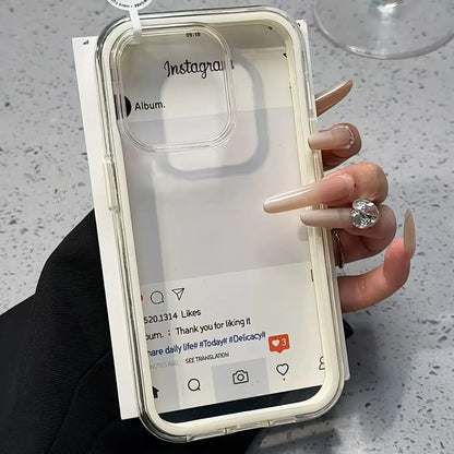 Luxury Candy Color Frame Clear Back Phone Case For iPhone