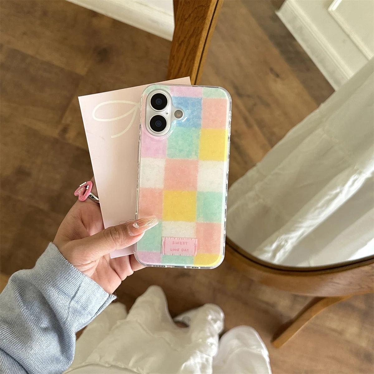 Luxury Colorful Big Square Grid Phone Case