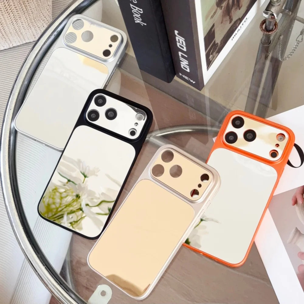 Luxury Magnetic Wireless Charging Mirror Case For iPhone Full Makeup Mirror Lens Protection Girl's Gift