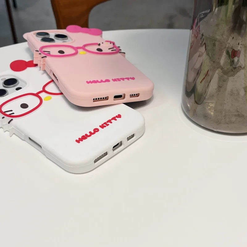 Glasses Cat For iPhone Silicone Soft Cover Case