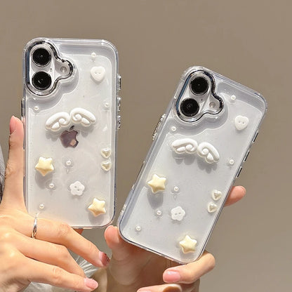 Lovely Stars Heart Angel Wings Bling Phone Case