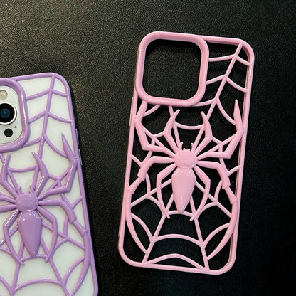 Pink Cool 3D Spider Hollow Dissipate Heat Phone Case