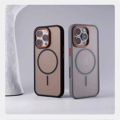 Luxury Matte Translucent MagSafe iPhone Case – Magnetic Shockproof Cover