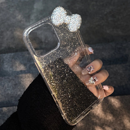 Luxury Transparent 3D Diamond Bowknot Glitter Phone Case For iPhone