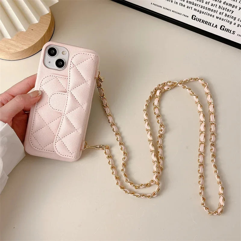 PU Leather Crossbody Lanyard Wallet With Card Holder Phone Case For iPhone Shockproof Cover