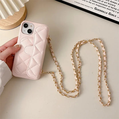 PU Leather Crossbody Lanyard Wallet With Card Holder Phone Case For iPhone Shockproof Cover