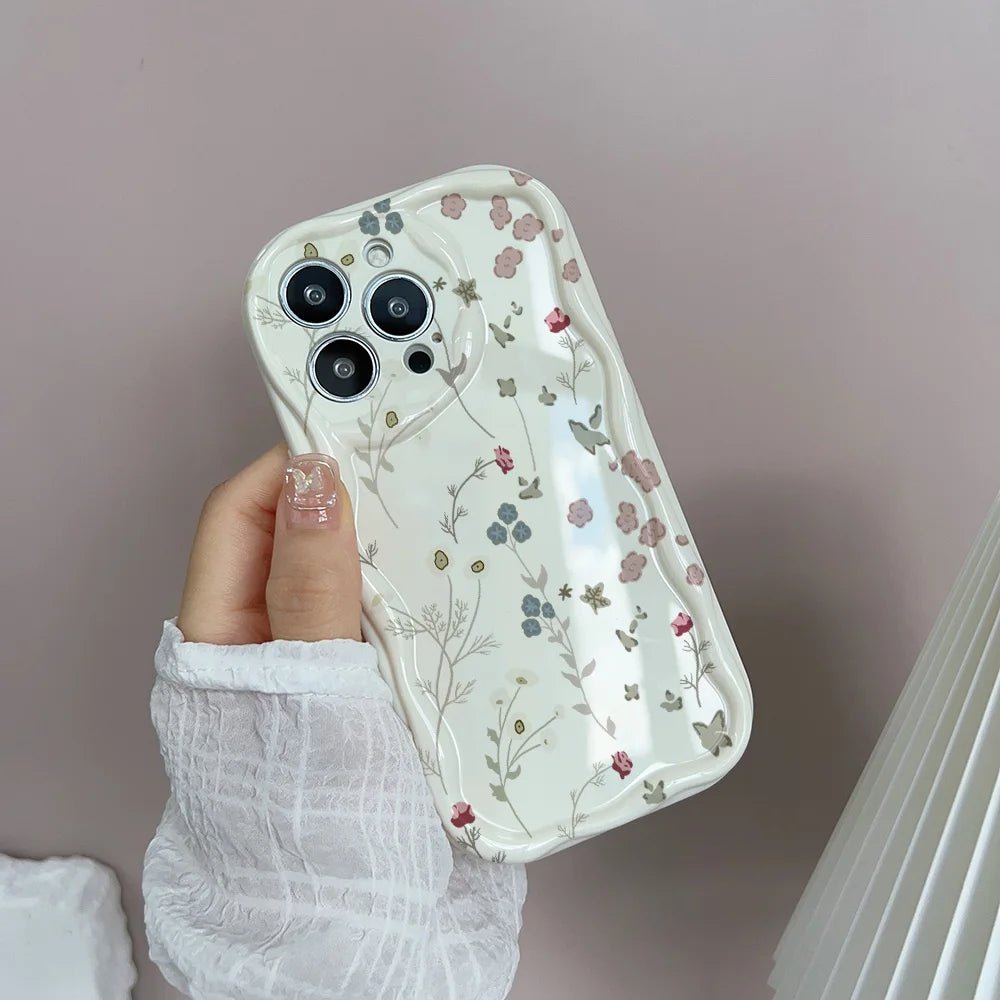 Fresh Small Blue Floral Pattern Phone Case For iPhone
