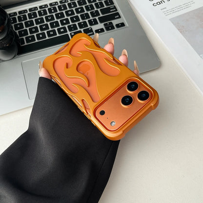 3D Flame Pattern Hollow Phone Case For iPhone Slim Shockproof Back Cover Fashion Soft TPU