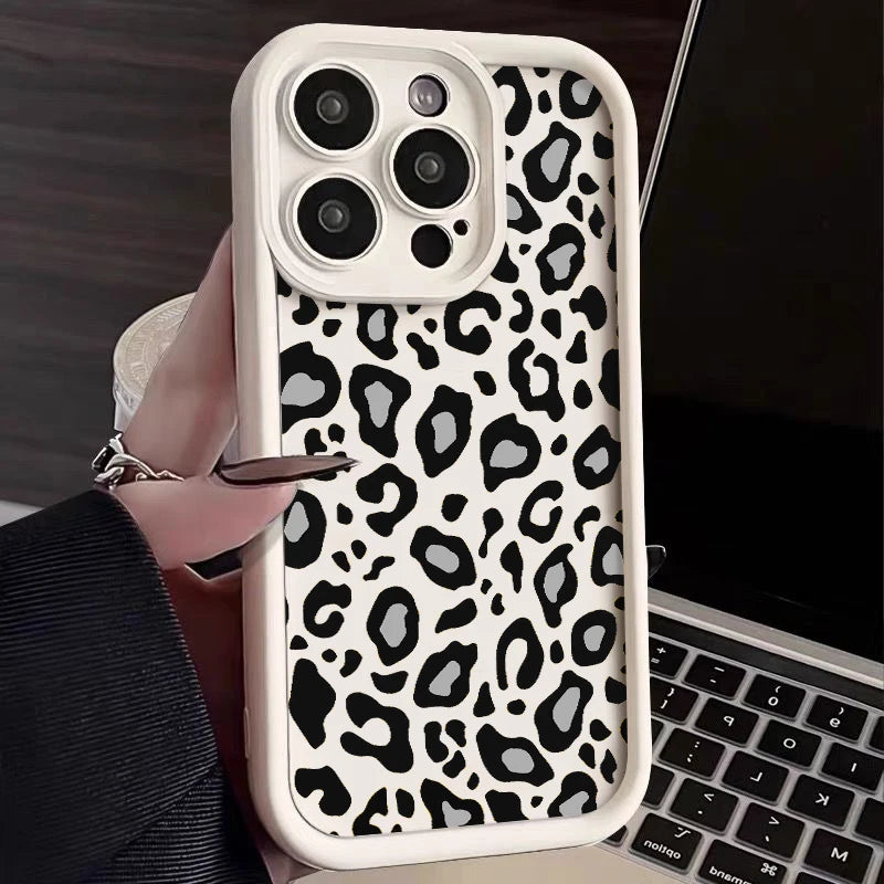 Leopard Patterned Case For iPhone Shockproof Bumper Phone Cover Coque