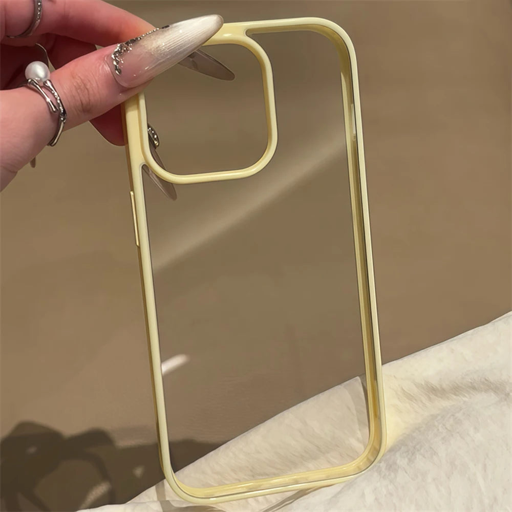 Luxury Clear Candy Color Case For iPhone Clear Acrylic Bumper Protection Cases Cover
