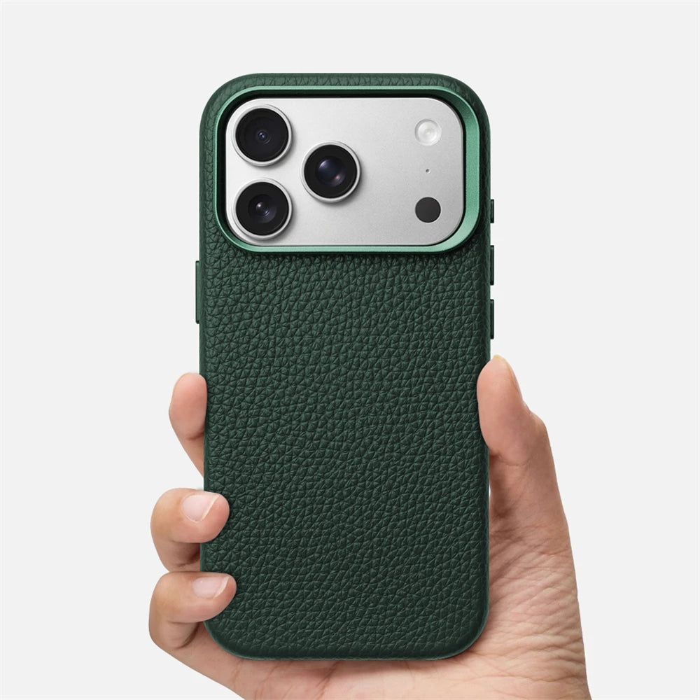 Luxury Business Lychee Texture Leather Shockproof Case For iPhone