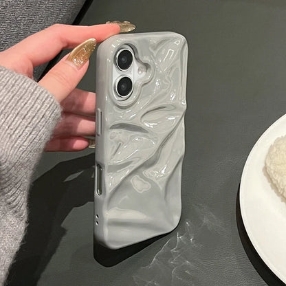 Simple Fashion Glossy Grey 3D Folds Texture Phone Case