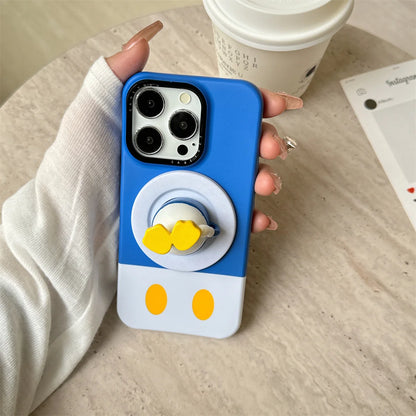 New Cartoon Mickey and Minnie Bottom Stand Phone Case For iPhone