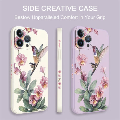 Painted Flowers Birds Phone Case For iPhone