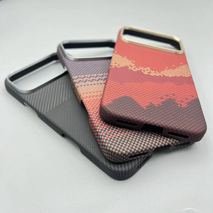 Carbon Fiber Kevlar Aramid Fiber Hard Shell Lightweight Business Black Protective Cover For iPhone