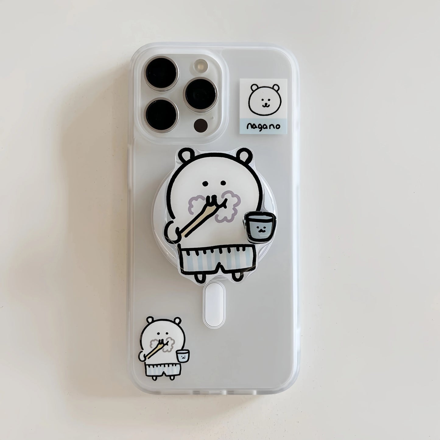 Healing White Bear Magnetic Suction Bracket Phone Case