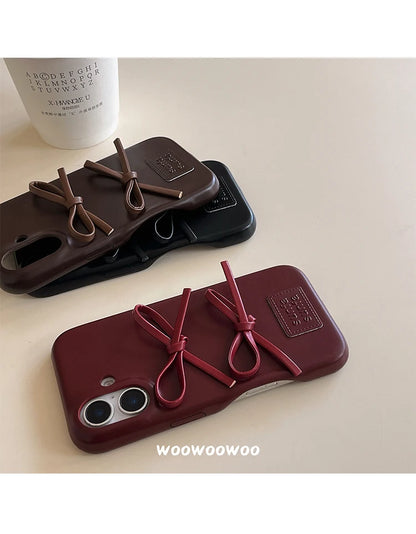 Luxury Bow Leather Case For iPhone