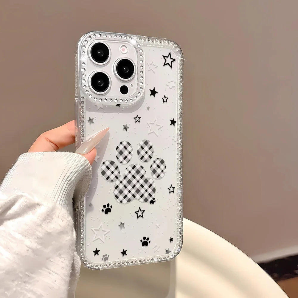 INS Polka Dot Glitter Clear Phone Case For iPhone