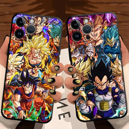 Dragon Ball Goku Vegeta Case For iPhone Black Soft Phone Cover