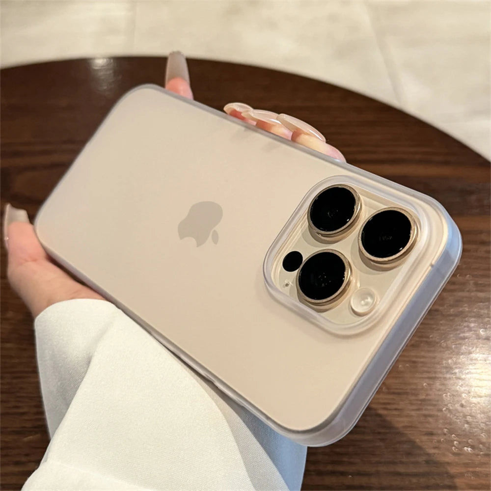 Soft Matte Candy Transparent Phone Case For iPhone Shockproof Silicone Bumper Cover
