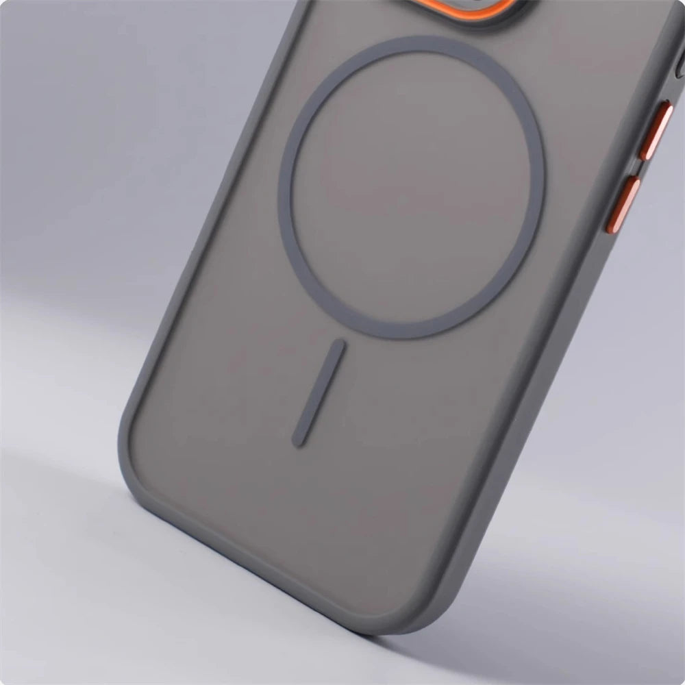 Luxury Matte Translucent MagSafe iPhone Case – Magnetic Shockproof Cover