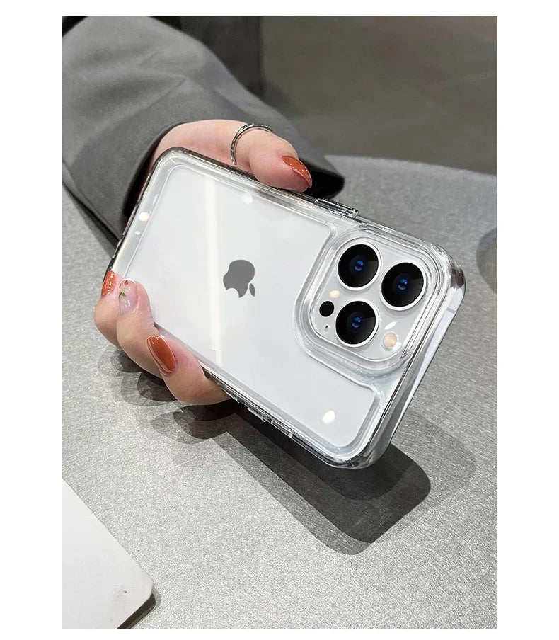 Luxury Silicone Transparent Shockproof Armo Case For iPhone Clear Protection Cover