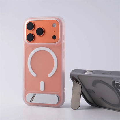 Matte Translucent MagSafe iPhone Case, Metal Holder Bumper