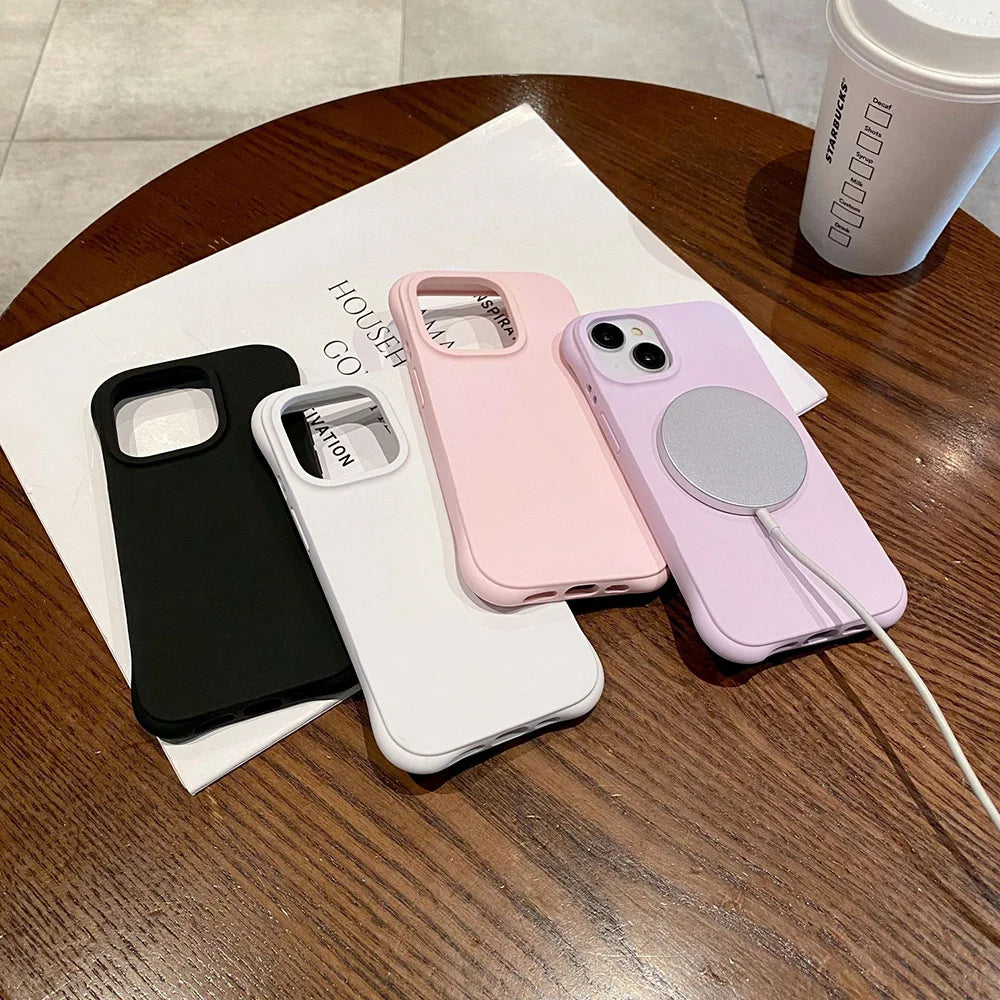 Magnetic Wireless Charging Phone Case For iPhone Case Silicone For Magsafe Protection Cover
