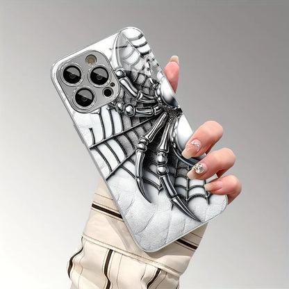 Spider Web Pattern Glass Phone Case Suitable For iPhone