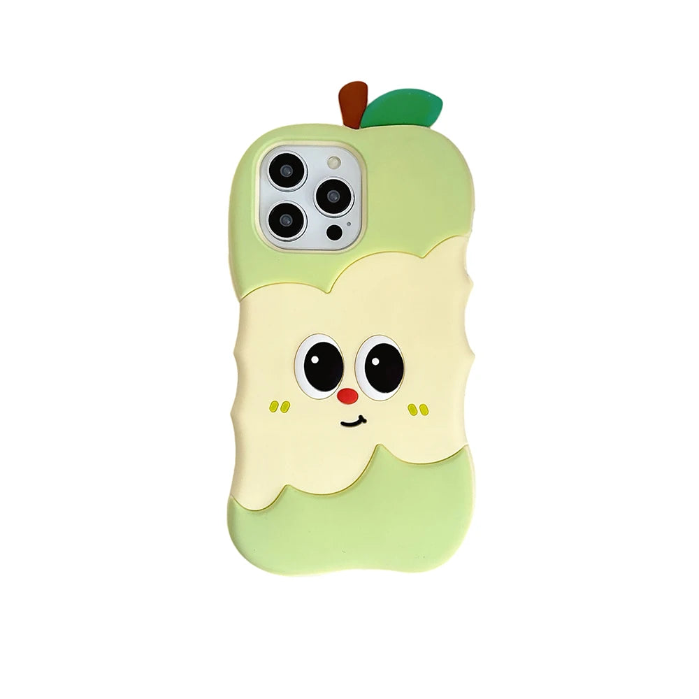 Funny 3D Cartoon Apple Designs Soft Silicone Phone Case For iphone
