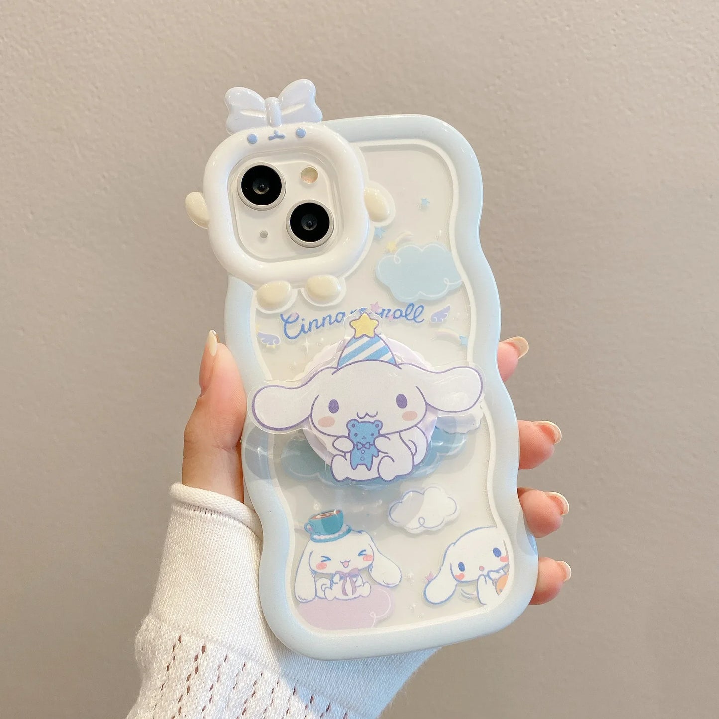Kawaii Sanrio Cinnamoroll With Bracelet Bracket Phone Case For iPhone