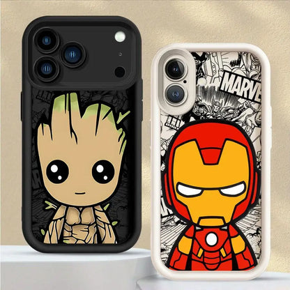 Marvel Cartoon Groot Iron Man Soft Cover Phone Case For iPhone