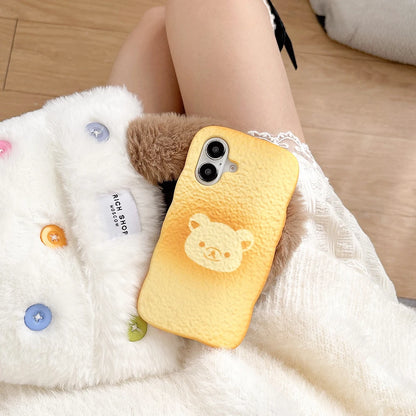 Kawaii Bread Rilakkuma Bear Soft Silicone Cover Phone Case For iPhone