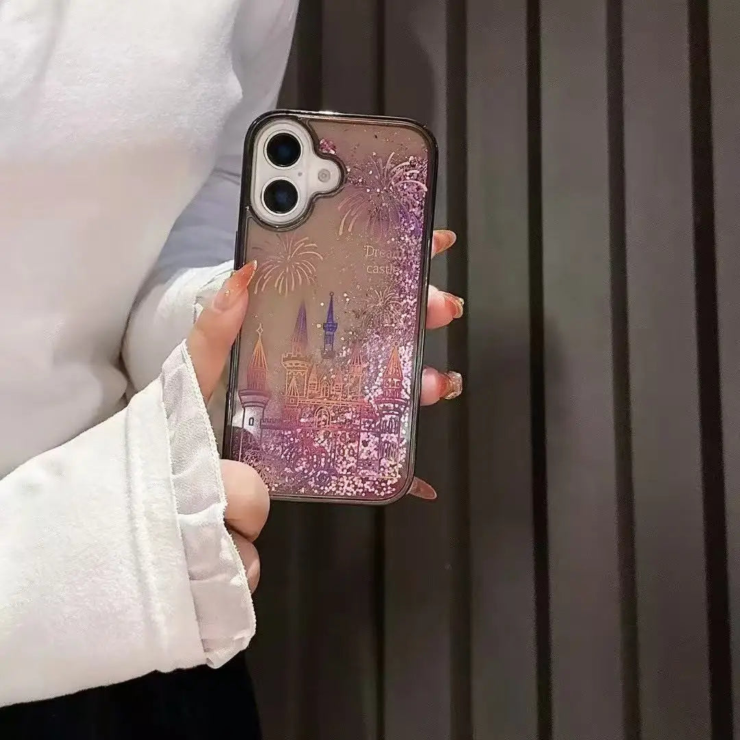 A Black Purple Castle Sand Shell Phone Case