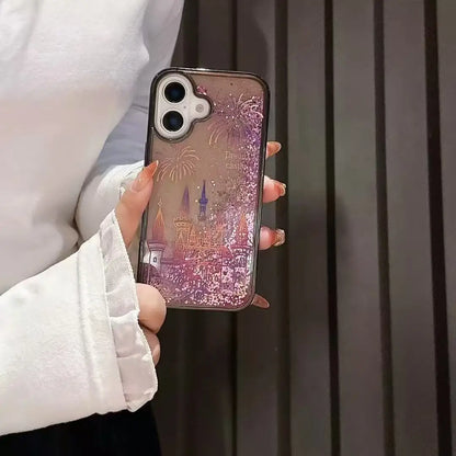 A Black Purple Castle Sand Shell Phone Case