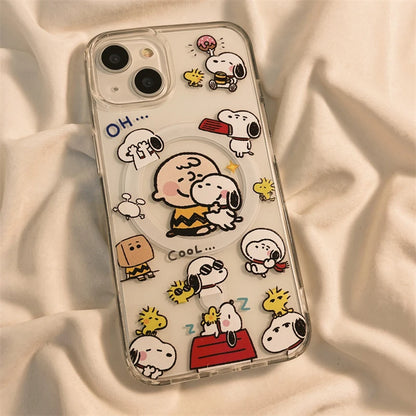 Snoopy MagSafe-Compatible iPhone Case with Hard Protective Shell
