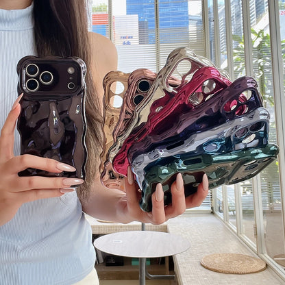 Stylish Solid Color Wave Bubble Phone Case For iPhone